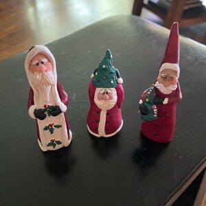Vintage Santa Trio Figurine set